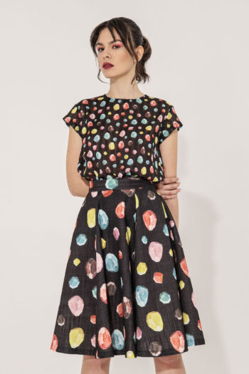 panel skirt with baby diamonds crop 1 &bull; Sassa Björg
