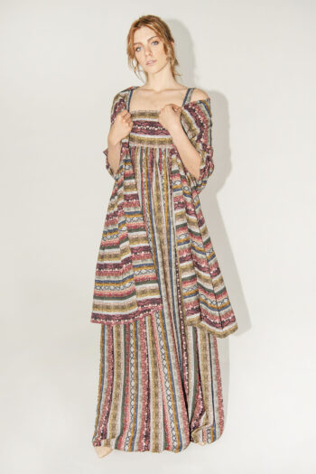 snakeskin stripes dress front with skarf 1 &bull; Sassa Björg