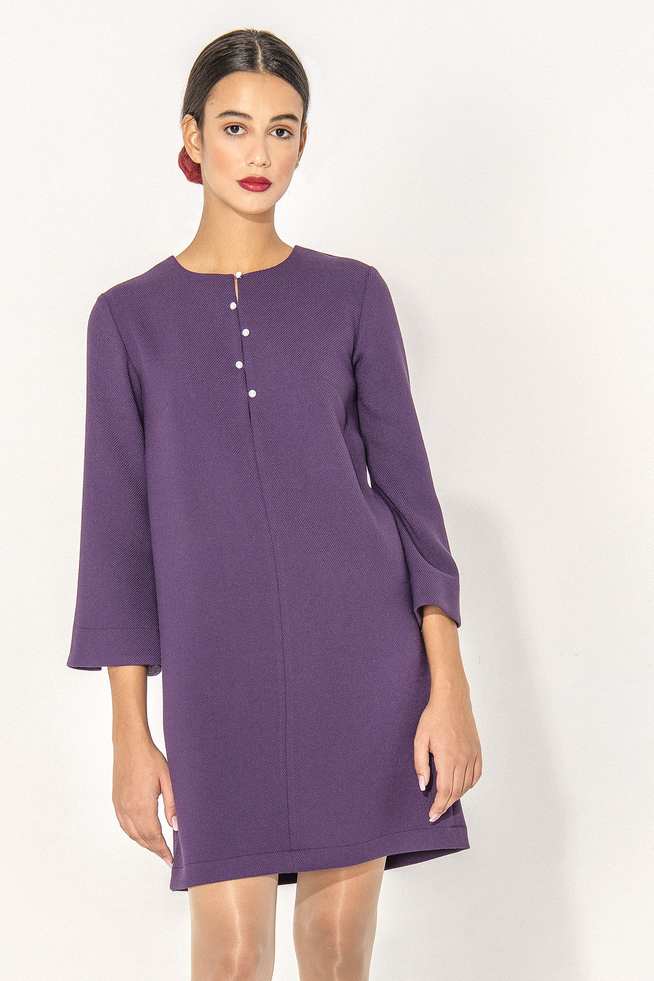 A shaped purple dress crop • Sassa Björg