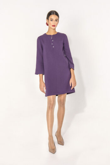 A shaped purple dress front • Sassa Björg