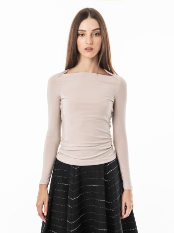 Beige stretchy blouse crop • Sassa Björg