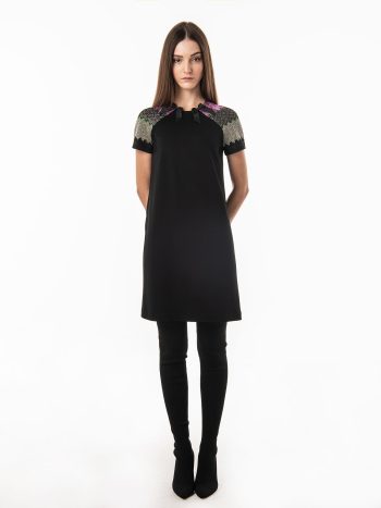 Black dress striped sleeves full &bull; Sassa Björg