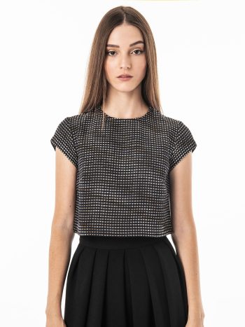 Checkered Jacquard crop top crop • Sassa Björg