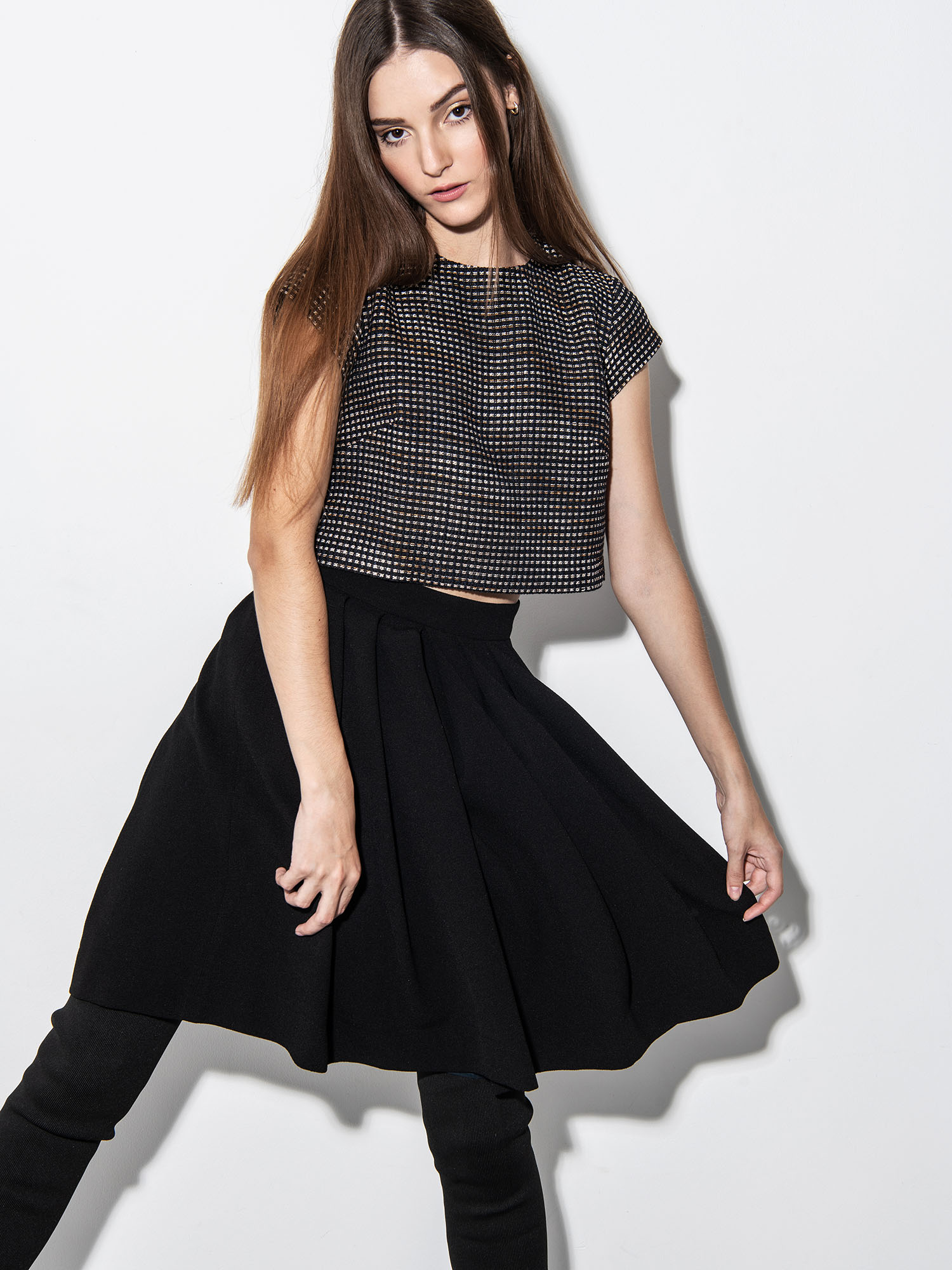 Checkered Jacquard crop top • Sassa Björg