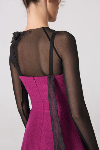 Elegant dress with organza straps back close up &bull; Sassa Björg