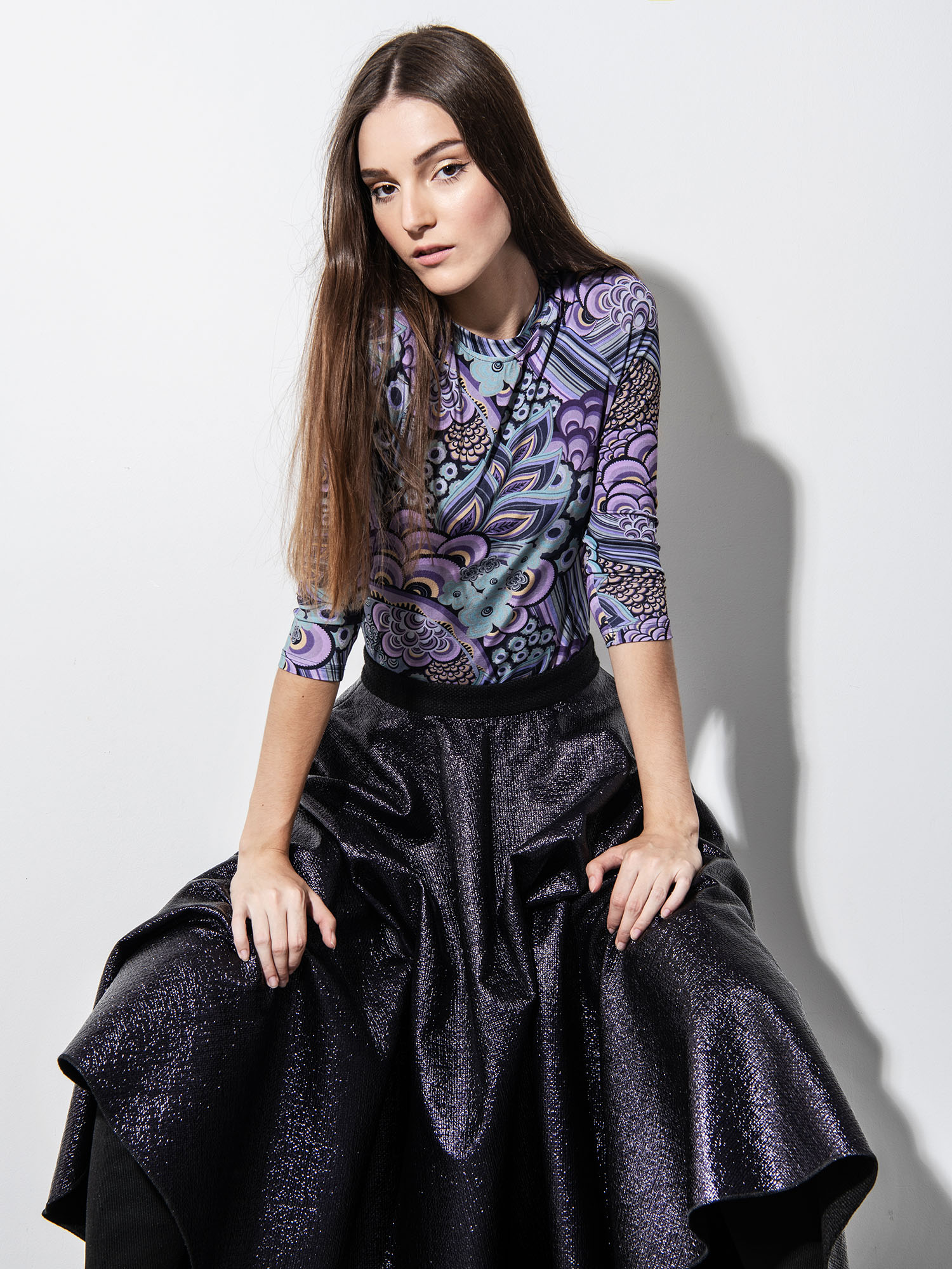 Midi circle skirt lacquer sitting • Sassa Björg