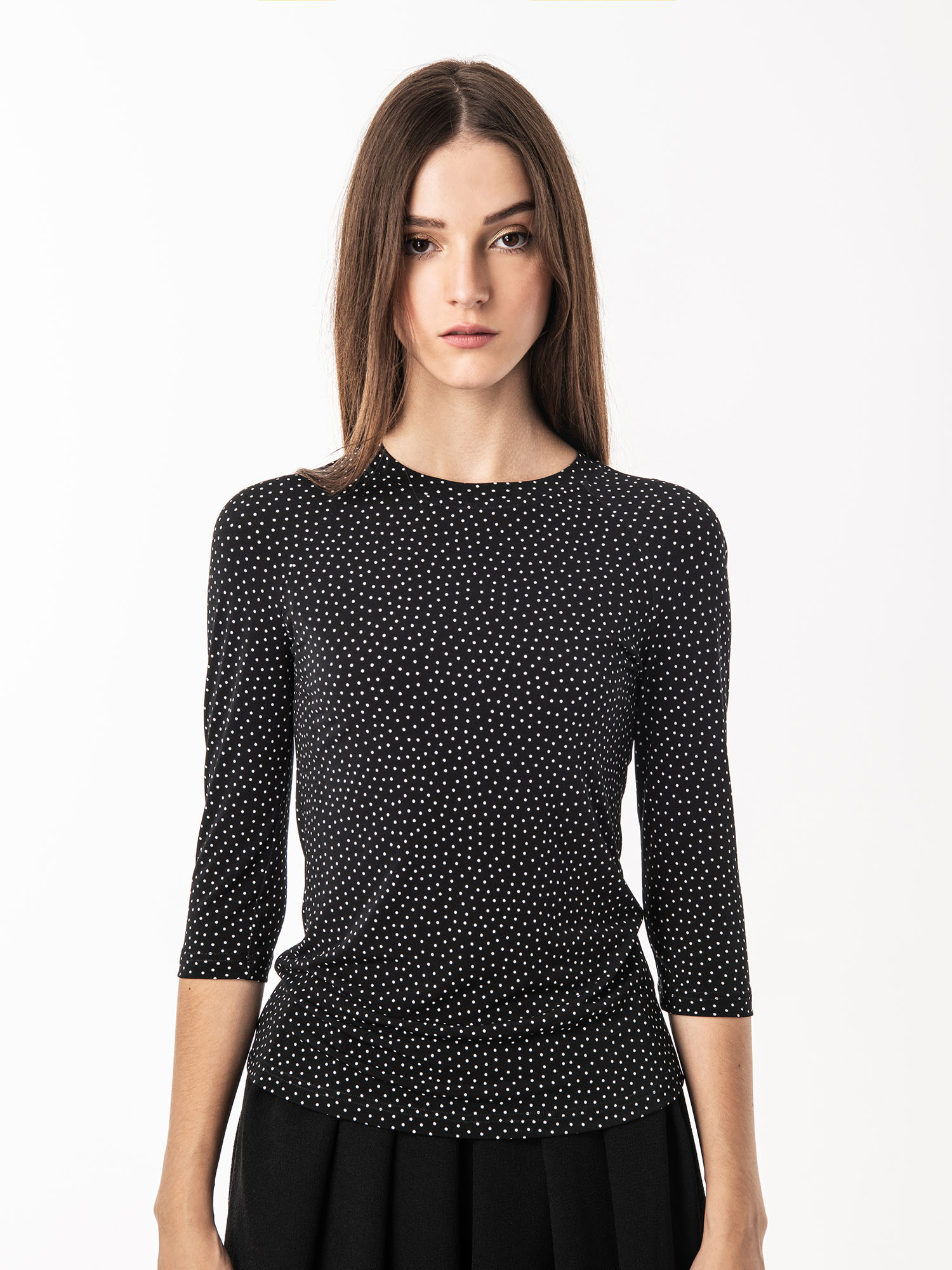 Polka dot stretchy blouse crop • Sassa Björg