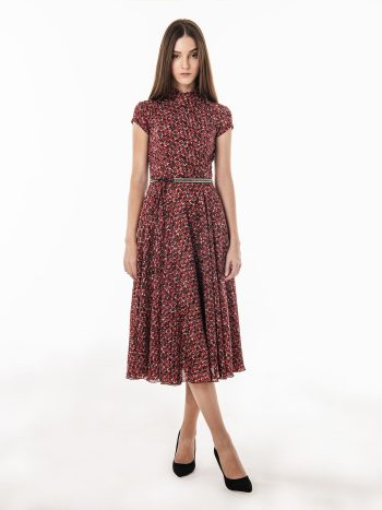 Red ethereal long dress main full • Sassa Björg