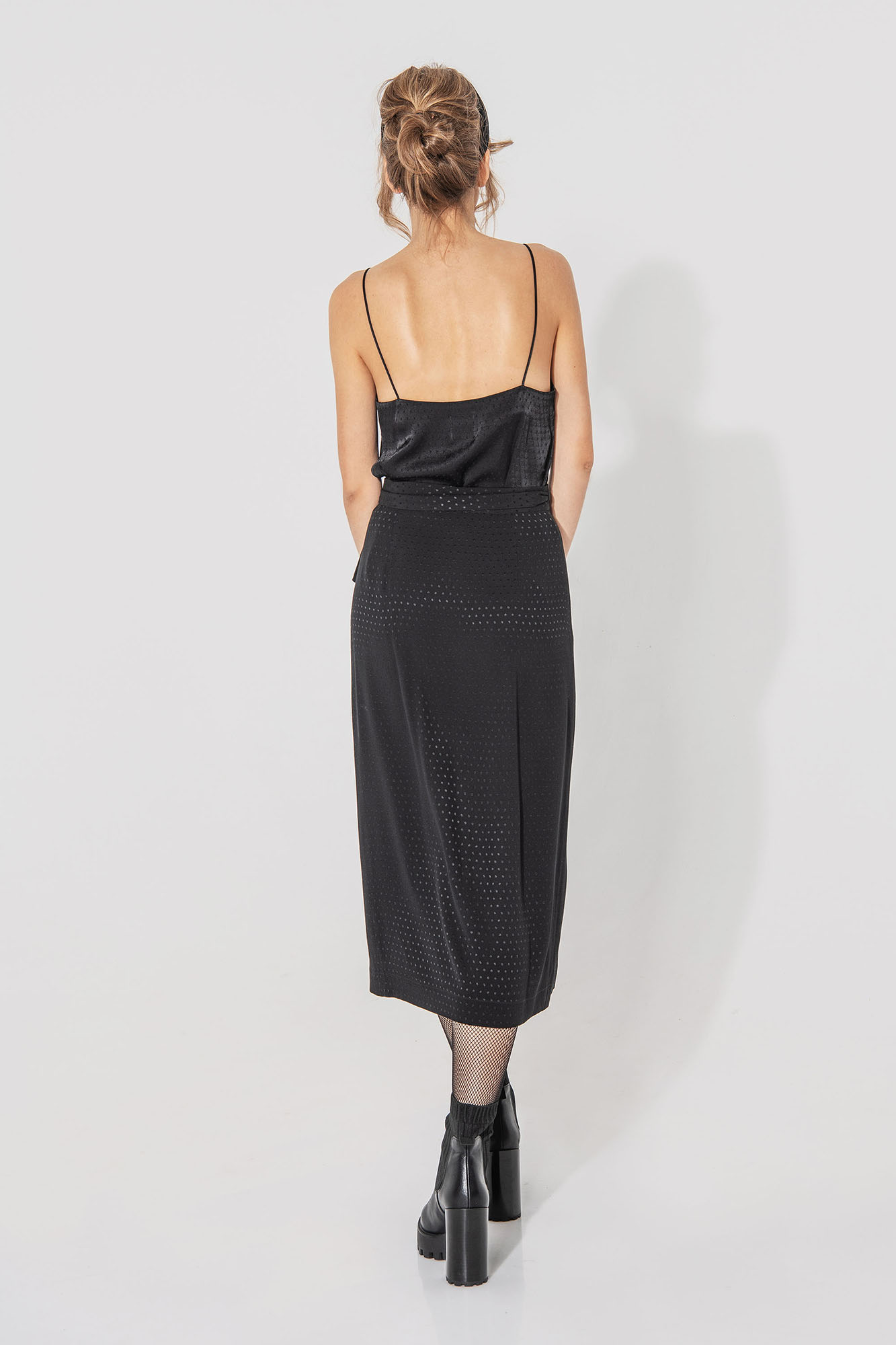 black hug me skirt jacquard dots back • Sassa Björg