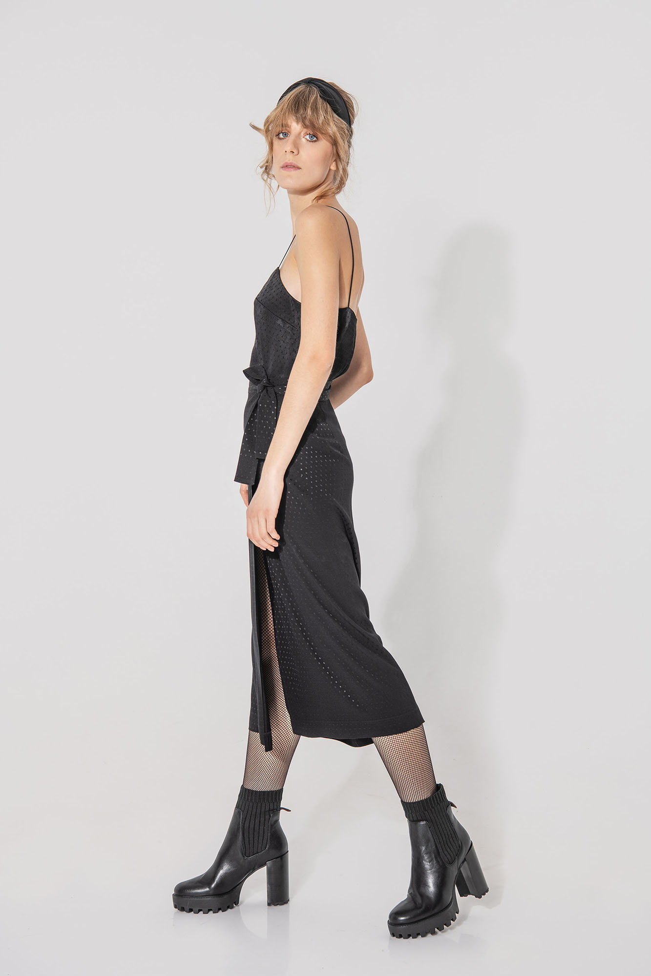 black hug me skirt jacquard dots sidestep • Sassa Björg