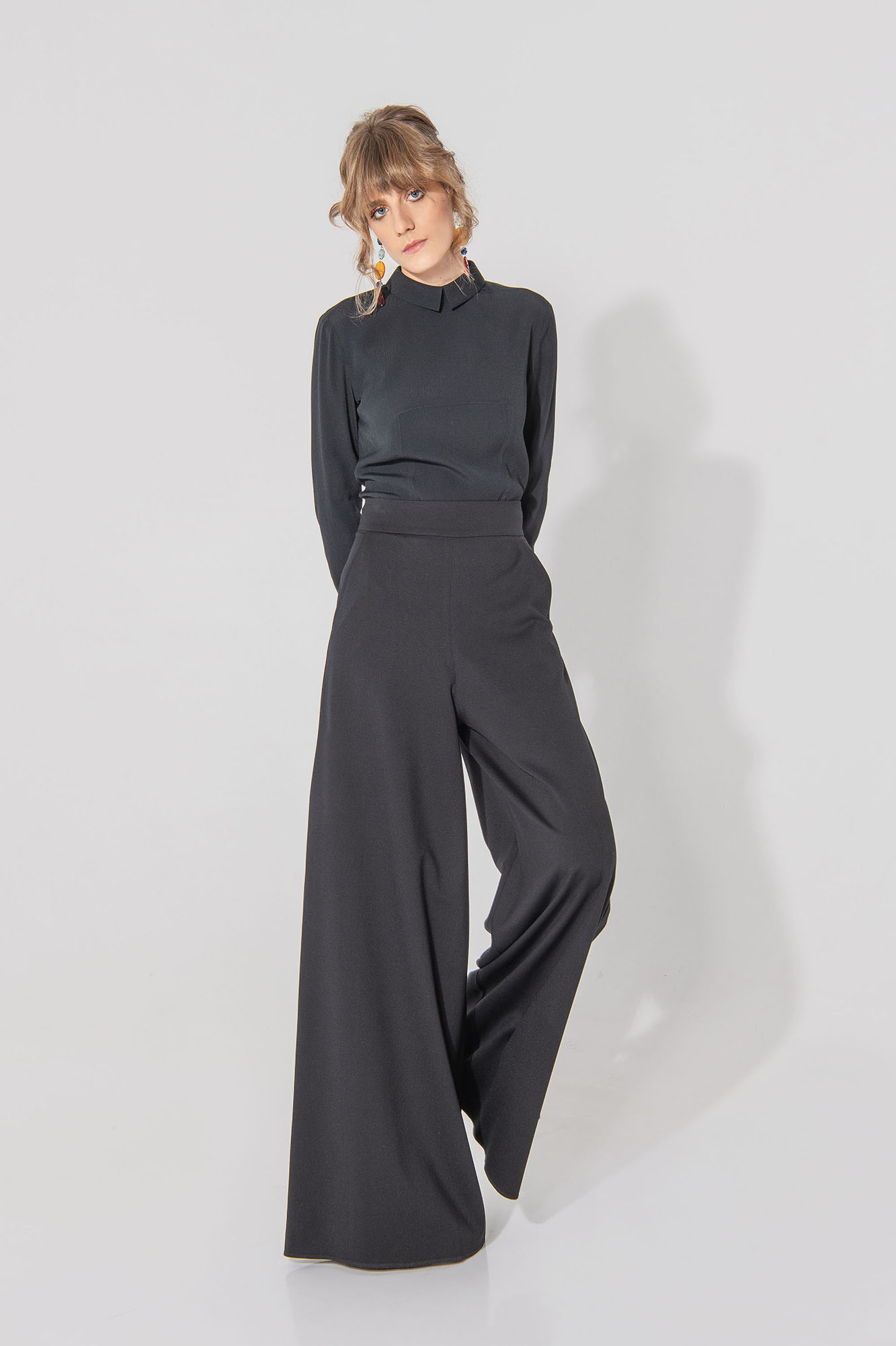 black pants skirt punto di milano front • Sassa Björg