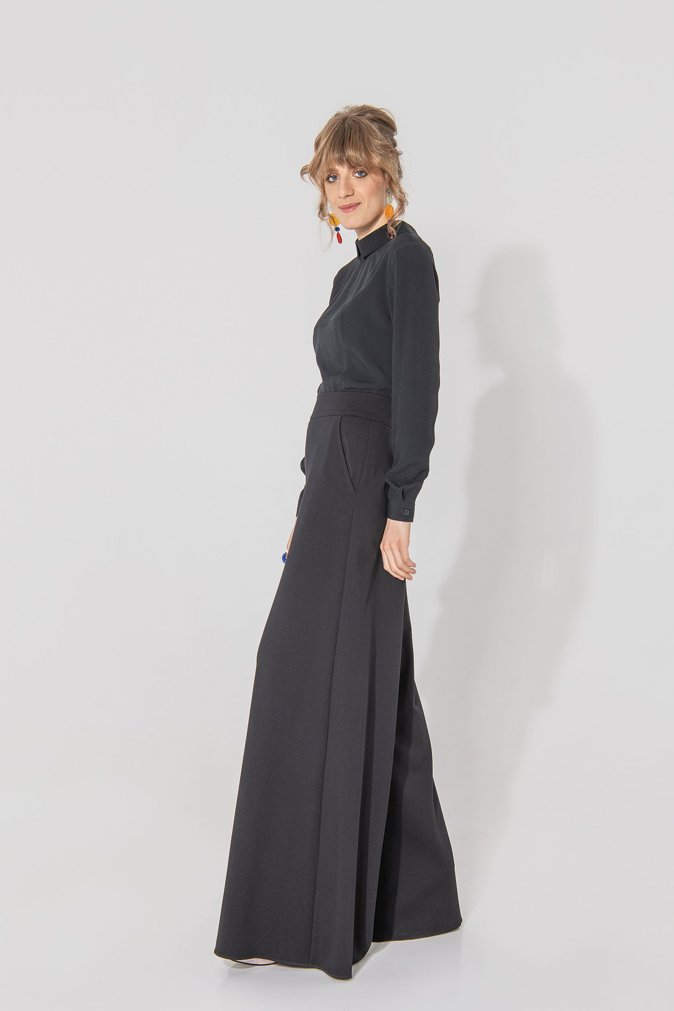 black pants skirt punto di milano side • Sassa Björg