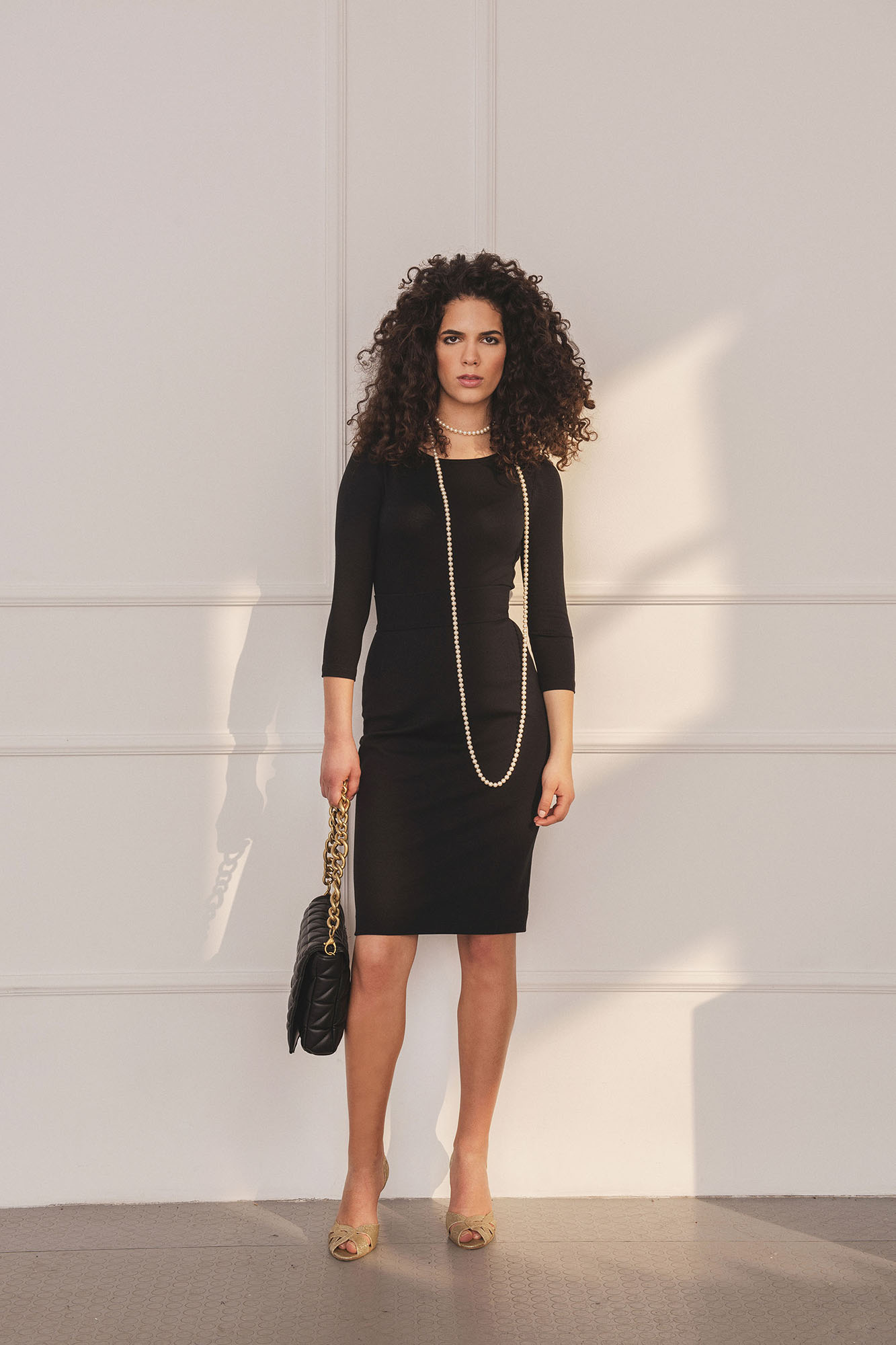black pencil skirt front second model • Sassa Björg