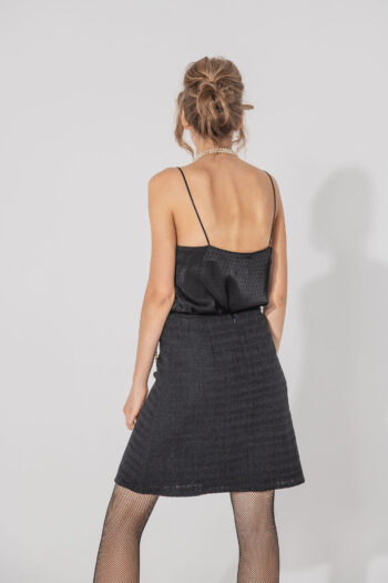 black strappy top with jacquard dots back • Sassa Björg