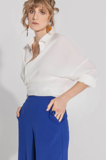 blue pants skirt punto di milano close up • Sassa Björg