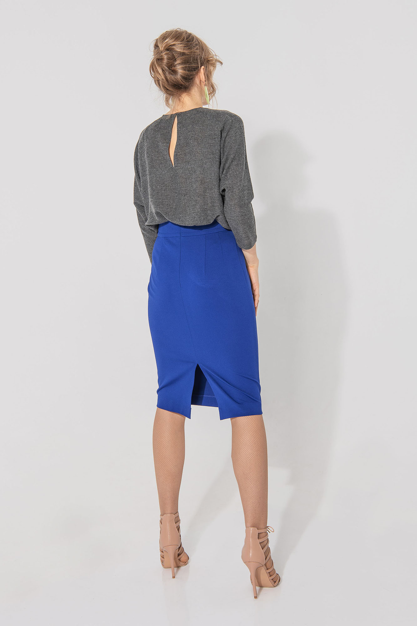 blue pencil skirt punto di milano back • Sassa Björg