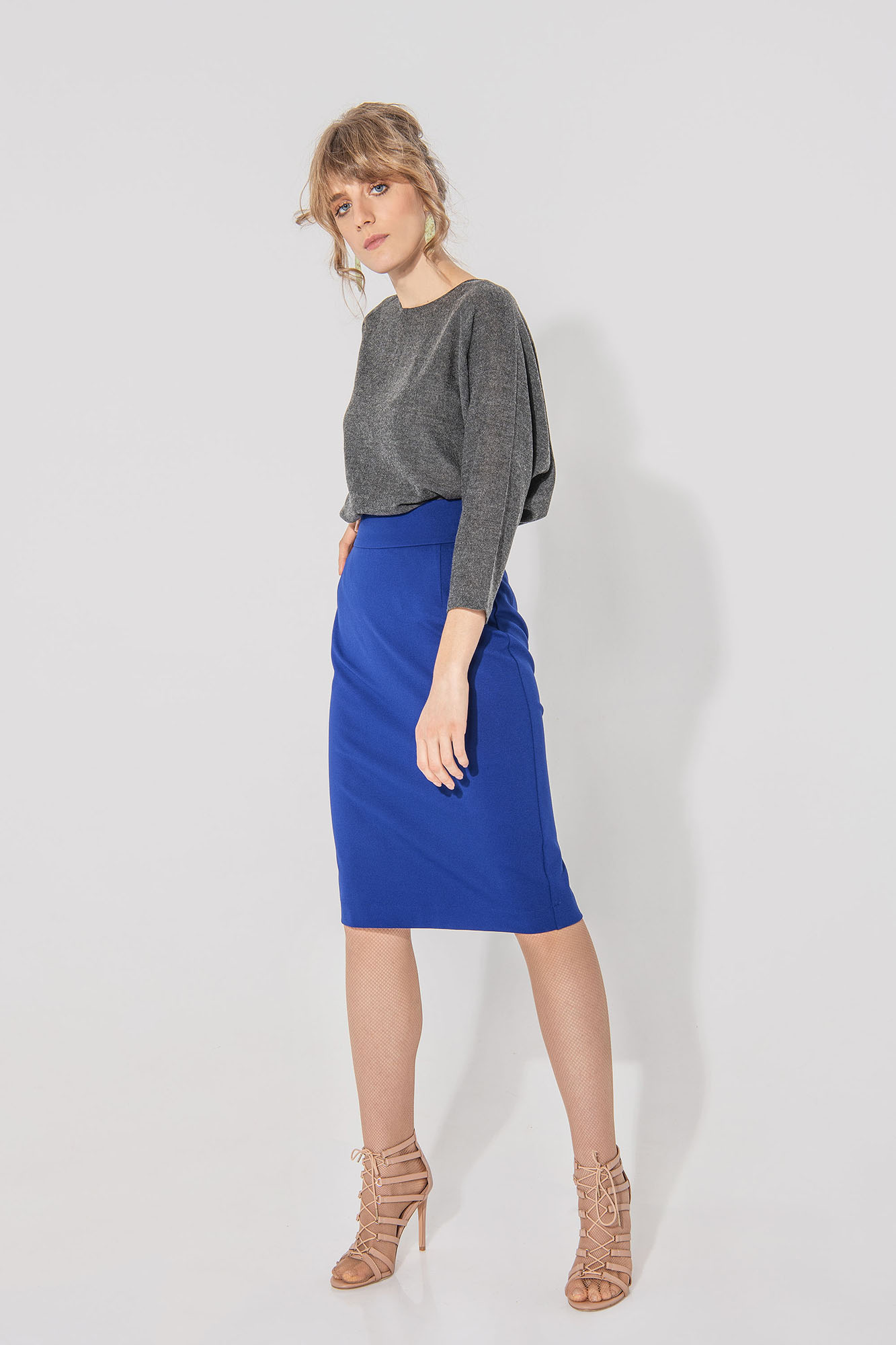 blue pencil skirt punto di milano main • Sassa Björg