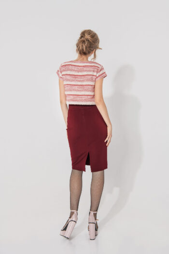 bordo pencil skirt punto di milano back • Sassa Björg