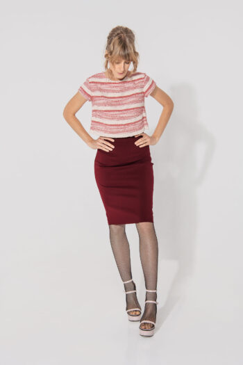 bordo pencil skirt punto di milano looking down • Sassa Björg