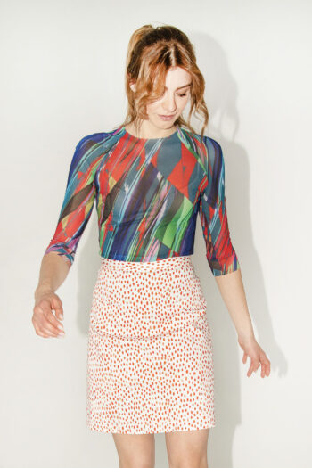 mesh geometric t shirt pencil skirt &bull; Sassa Björg