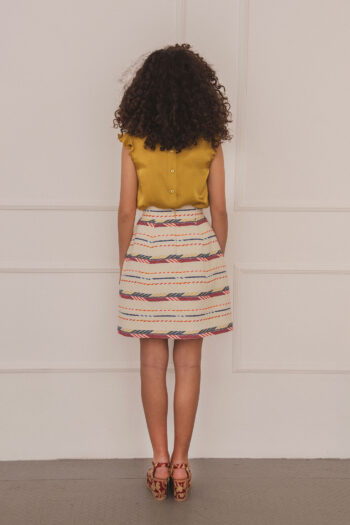 tulip skirt multicoloured stripes back • Sassa Björg