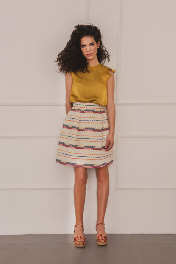 tulip skirt multicoloured stripes front • Sassa Björg