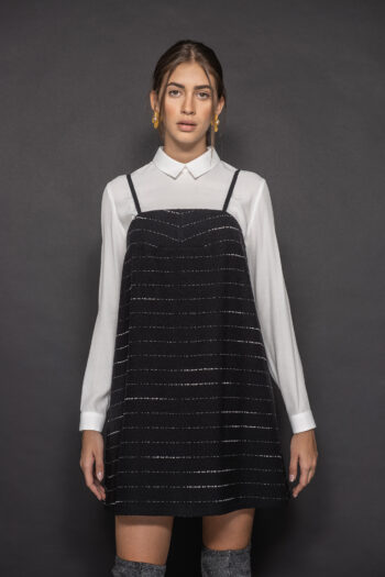 Pinafore type striped dress with thin straps &bull; Sassa Björg