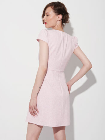 baby pink jacquard mini dress crop back &bull; Sassa Björg