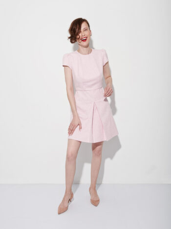 baby pink jacquard mini dress laughing &bull; Sassa Björg