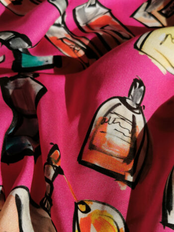 puff sleeve perfume pattern blouse fabric • Sassa Björg