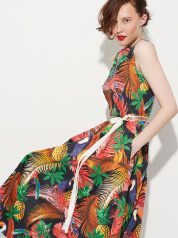 tropical paradise dress with belt crop • Sassa Björg