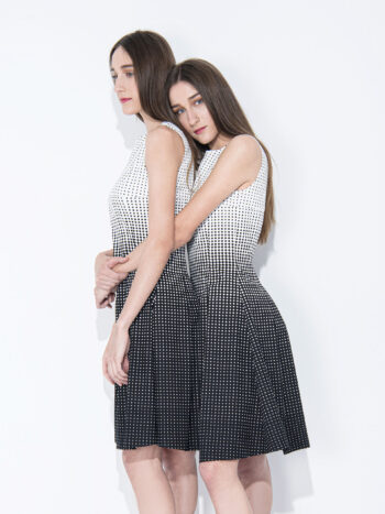 gradient dress dots and rhombuses hugging • Sassa Björg