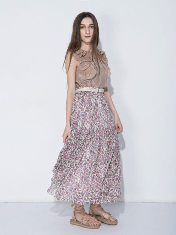 hippie tiered midi skirt front &bull; Sassa Björg