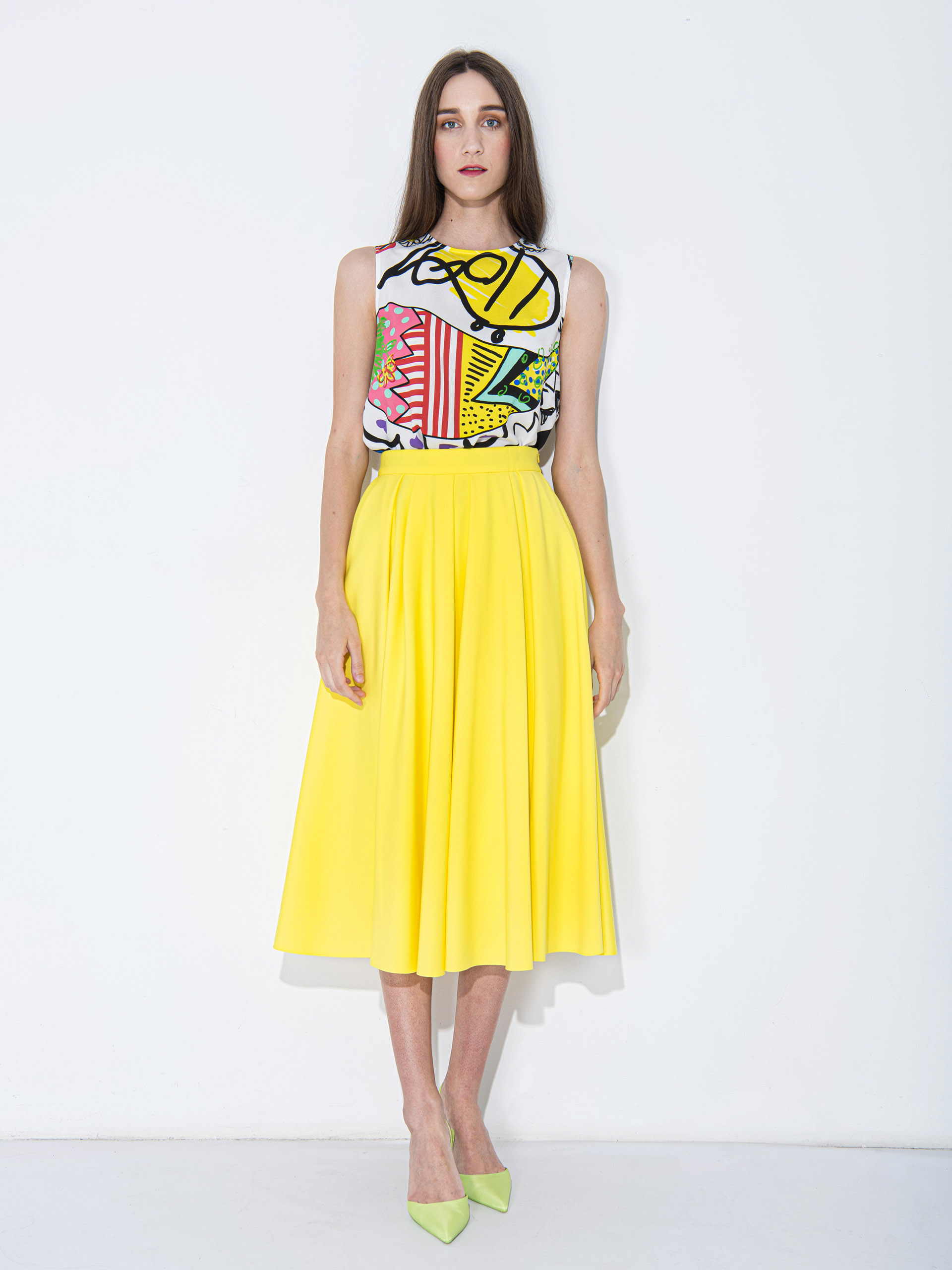midi scuba knit skirt front • Sassa Björg