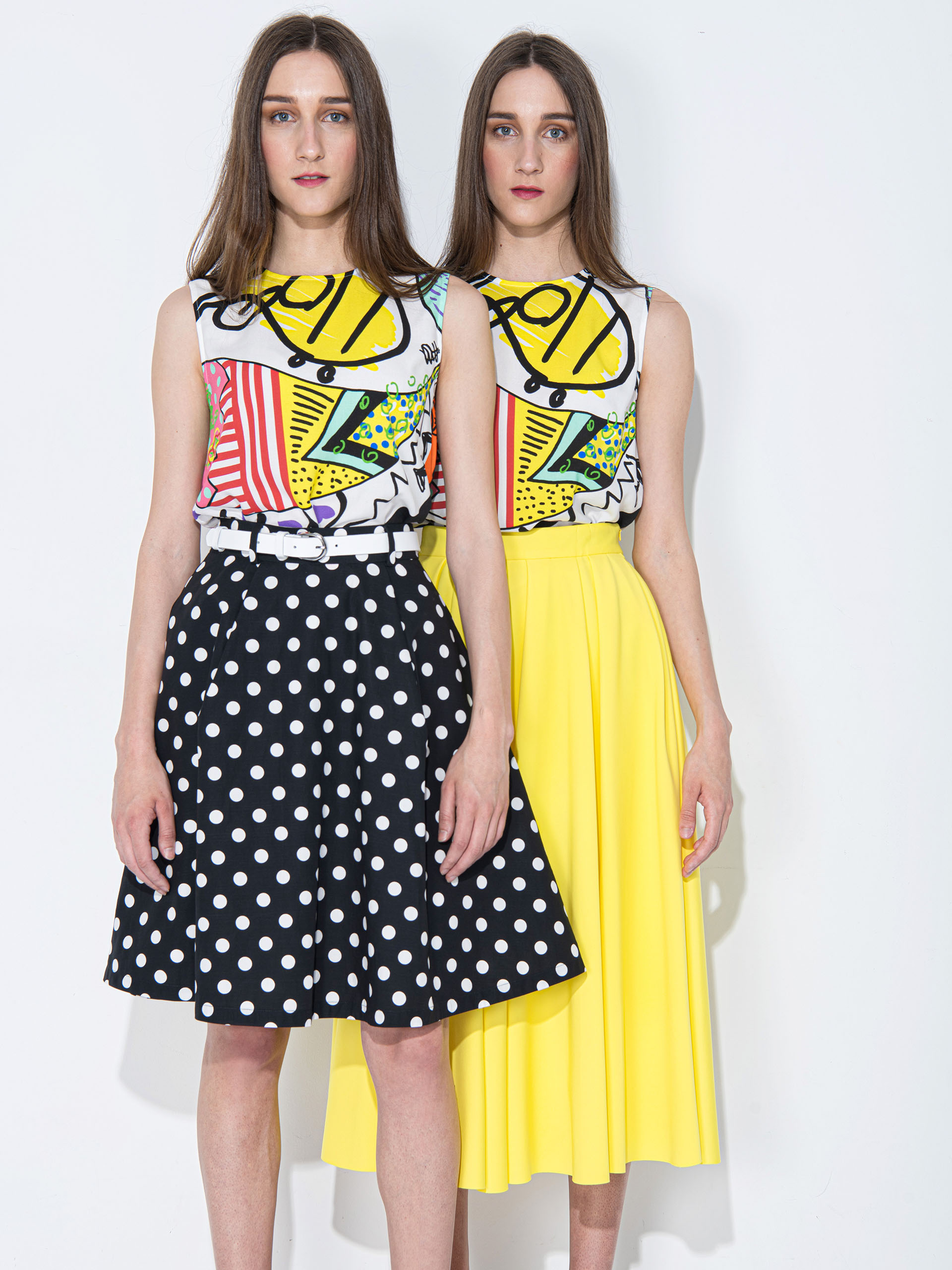 midi scuba knit skirt twins crop • Sassa Björg