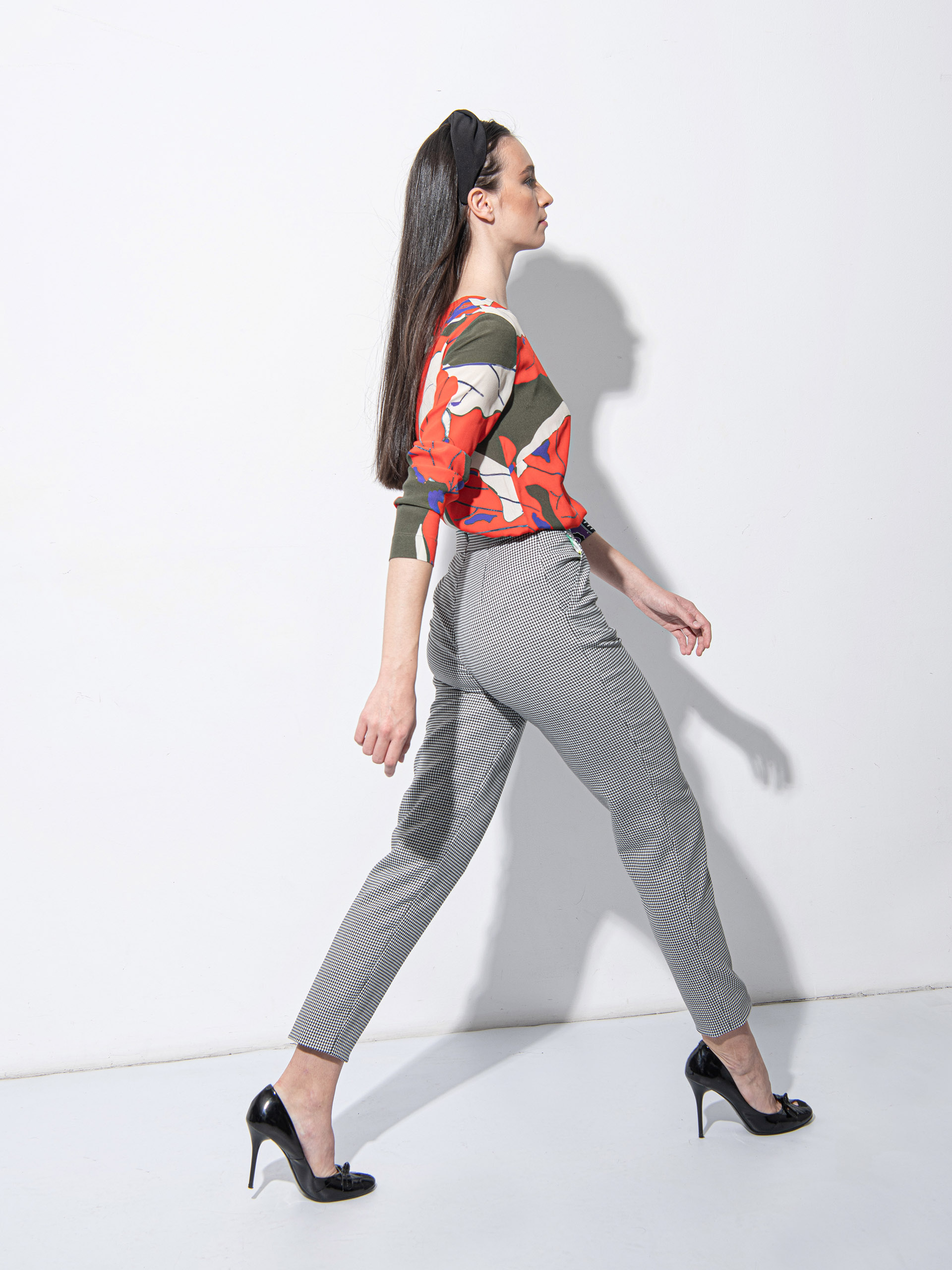 Cigarette style pants pepita back • Sassa Björg