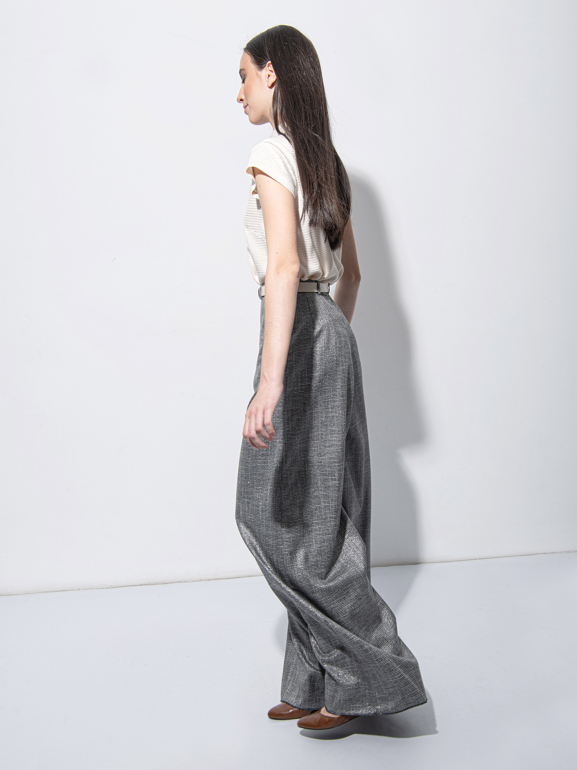 Skirt pants with silver sheen back • Sassa Björg