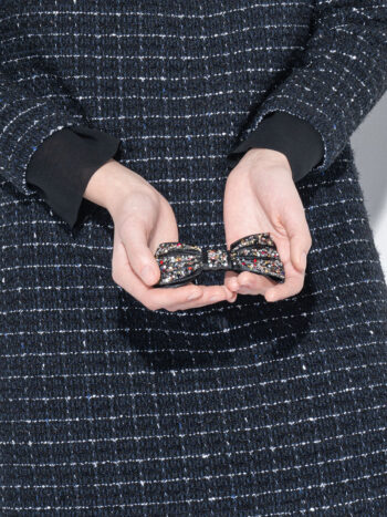 cotton boucle dress with bow close up &bull; Sassa Björg