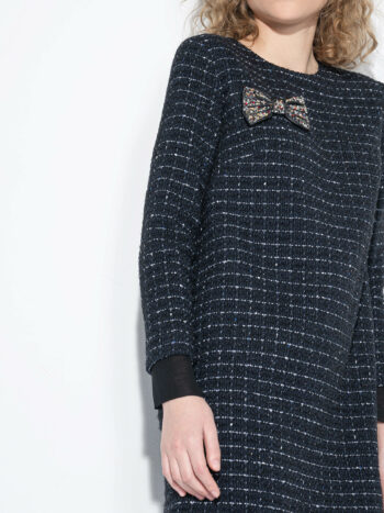 cotton boucle dress with bow crop &bull; Sassa Björg