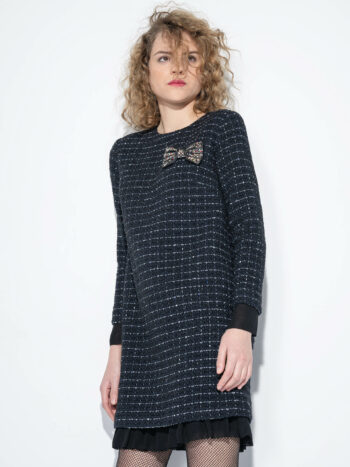 cotton boucle dress with bow featured &bull; Sassa Björg