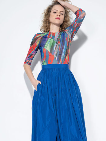 royal blue taffeta skirt front crop &bull; Sassa Björg