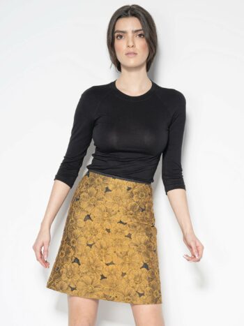 mini skirt gold jacquard pattern &bull; Sassa Björg
