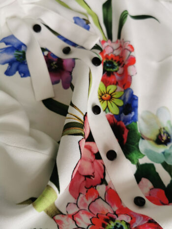 sleeveless blouse faux buttons fabric &bull; Sassa Björg