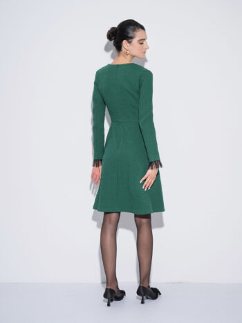 green crepe dress w tulle bow back &bull; Sassa Björg