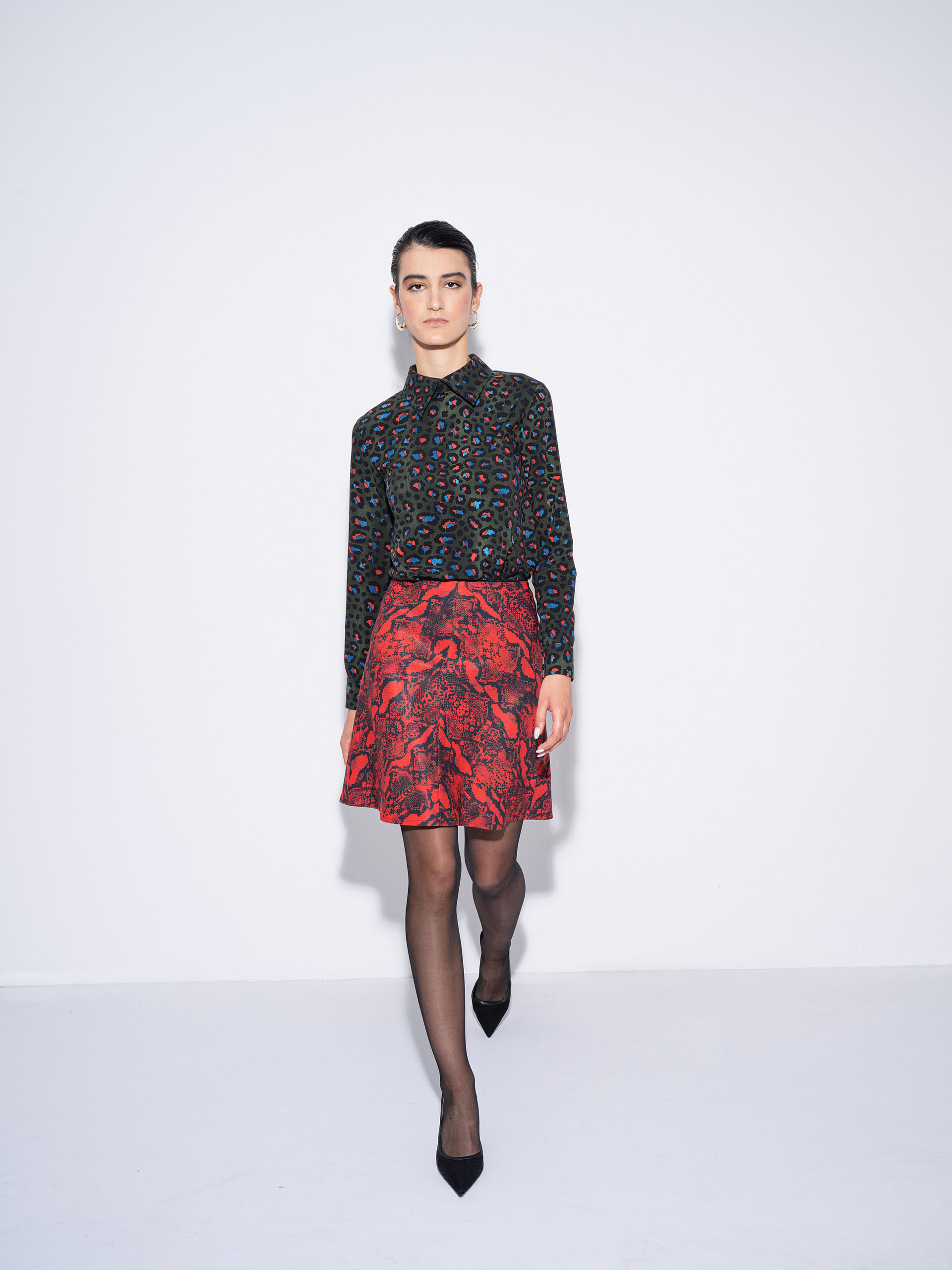 mini skirt red python walking • Sassa Björg