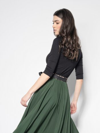 black 3 4 sleeve fit blouse back &bull; Sassa Björg