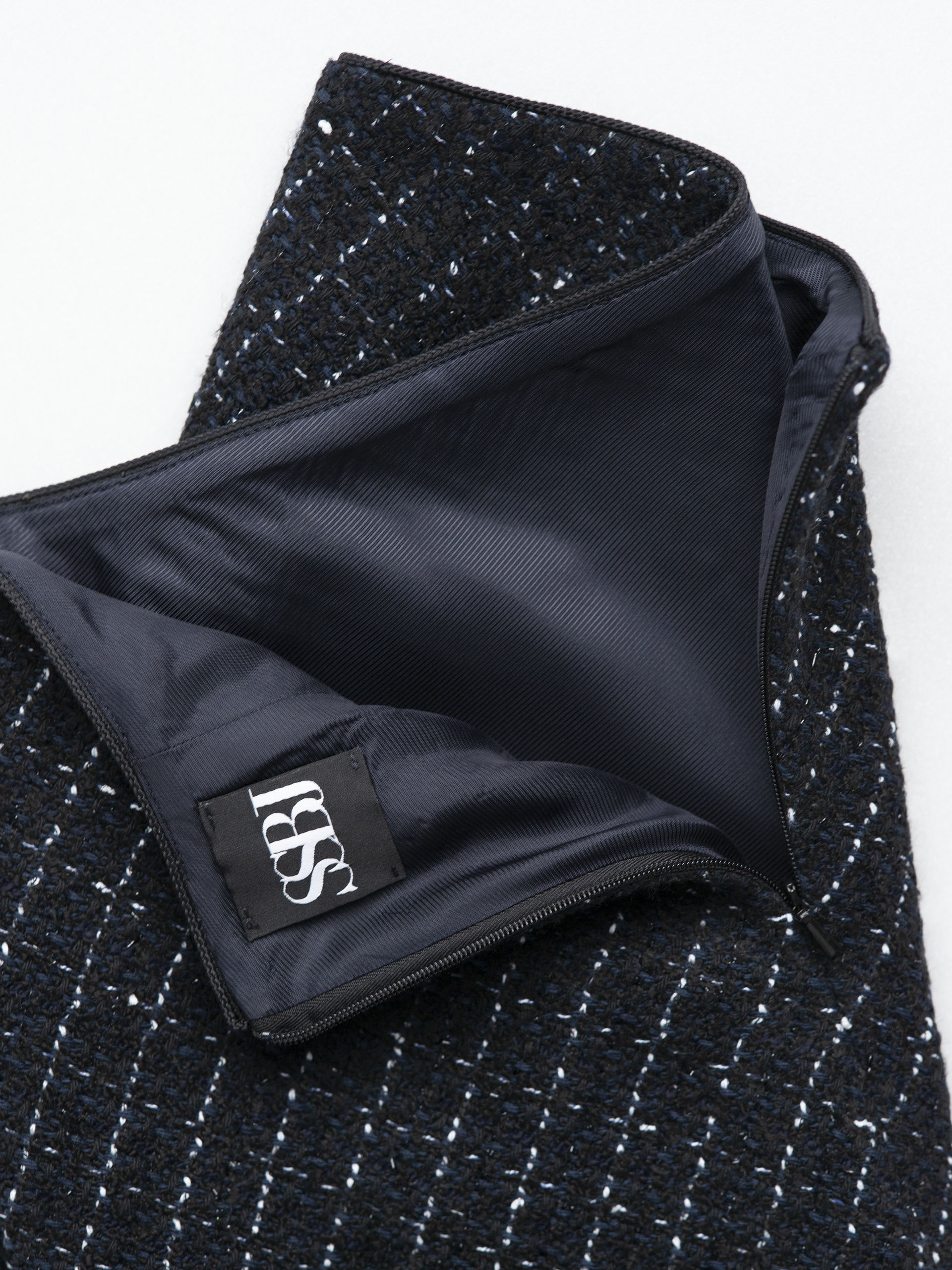 black blue tweed mini skirt closeup • Sassa Björg