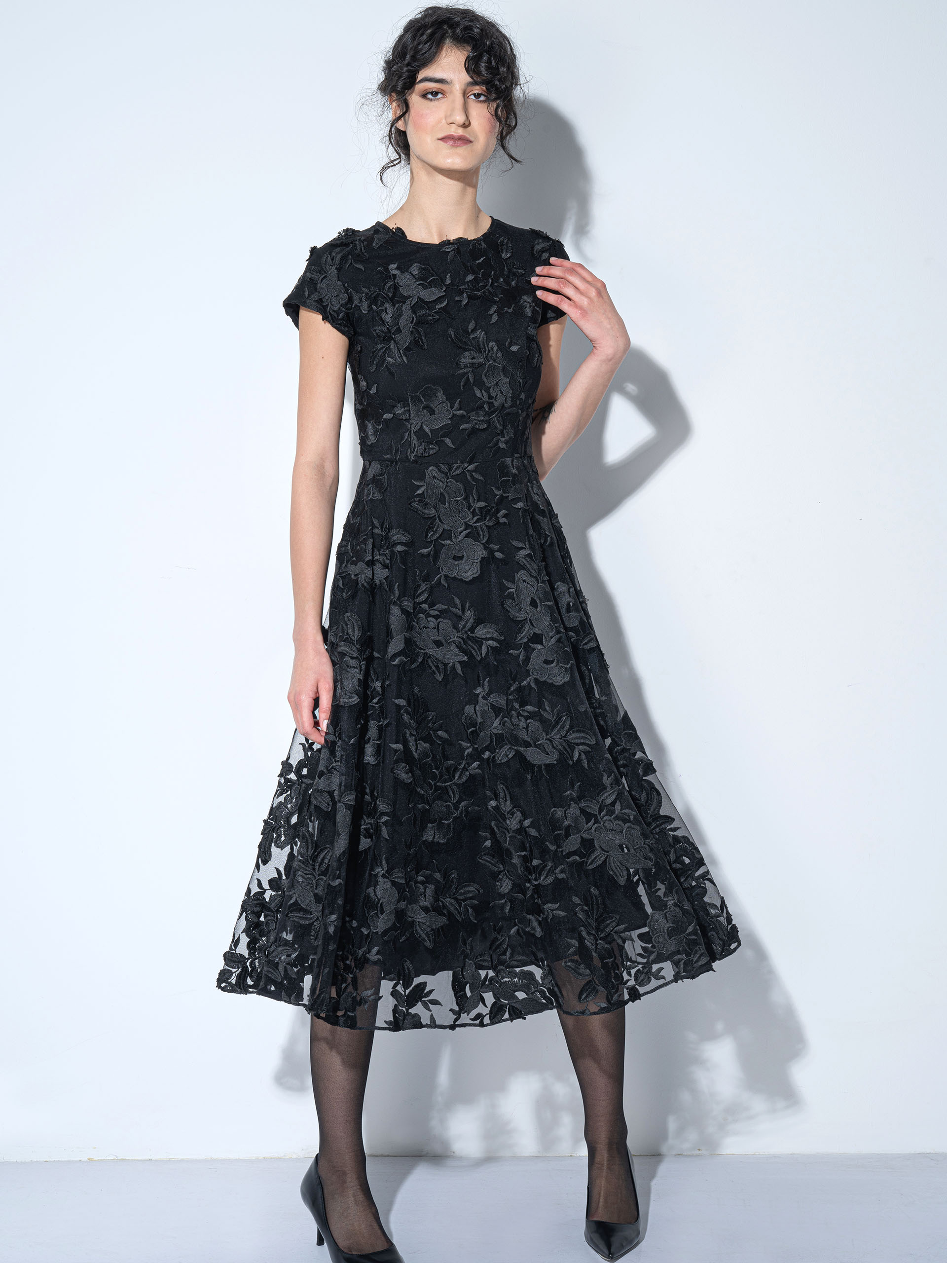 noir bloom dress front • Sassa Björg