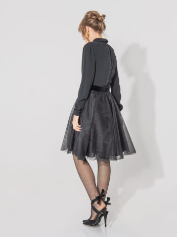 tulle skirt with a bow on the belt in black sideways &bull; Sassa Björg