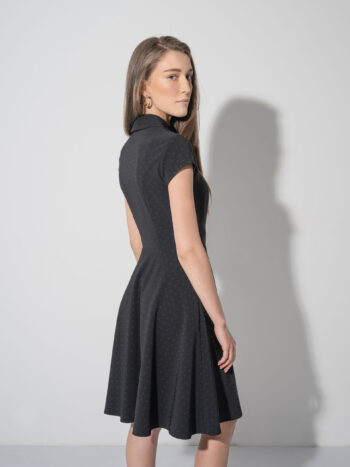 black textured dress w collar back &bull; Sassa Björg